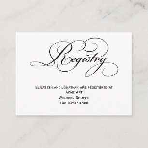 Recepción Tarjeta de información del Registro del Boda de gu