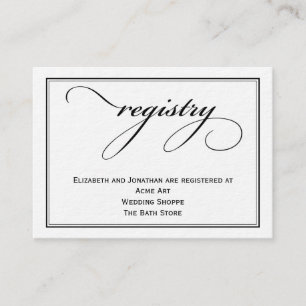 Recepción Tarjeta de información del Registro del Boda de gu