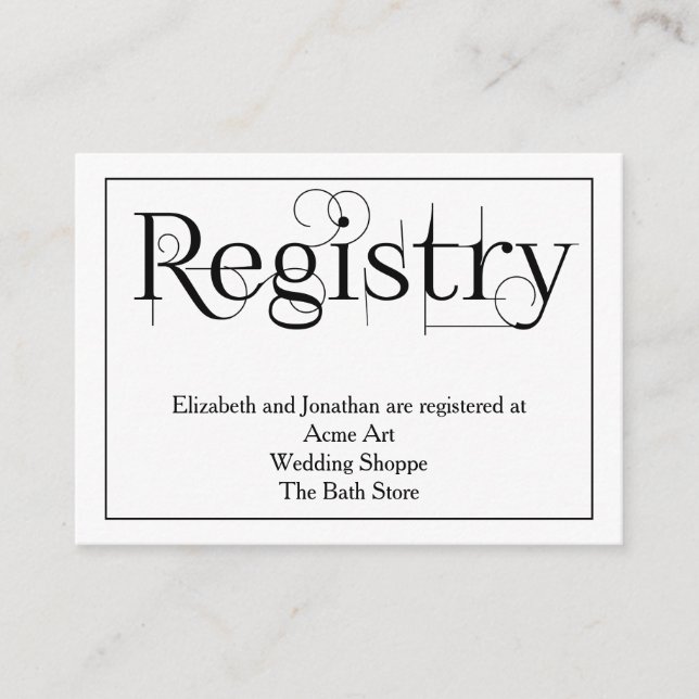 Recepción Tarjeta de información del Registro del Boda de im (Anverso)