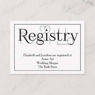 Recepción Tarjeta de información del Registro del Boda de im