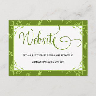 Recepción Tarjeta de información del sitio web de Green Leav