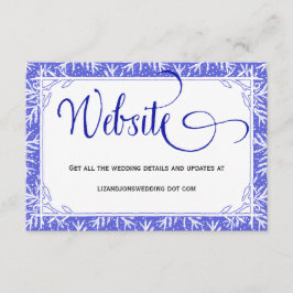 Recepción Tarjeta de información del sitio web de la boda de