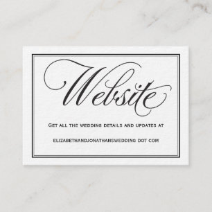 Recepción Tarjeta de información del sitio web del Boda de c