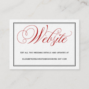 Recepción Tarjeta de información del sitio web del Boda de c