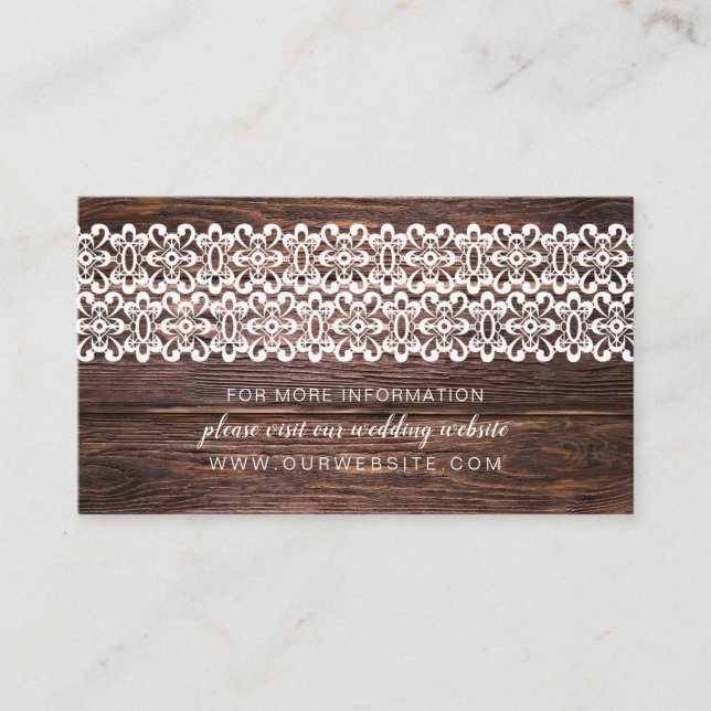 Recepción Tarjeta de información del sitio web Rustic Wood + (Anverso)