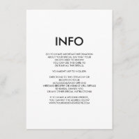 Tarjeta de información/detalles de bodas mínimos m