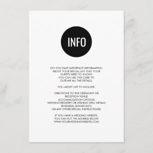 Recepción Tarjeta de información/detalles de círculo monocro