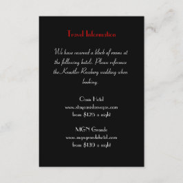 Recepción Tarjeta de información extra del Boda de Love Stru