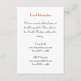 Recepción Tarjeta de información extra del Boda de Love Stru