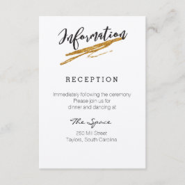 Recepción Tarjeta de información Glam Purpurina Black and Wh