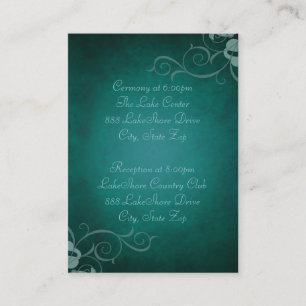 Recepción Tarjeta de información para invitados de Teal & Te