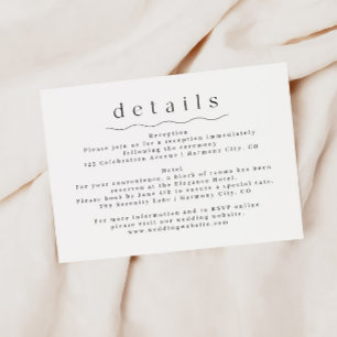 Recepción Tarjeta de información simple del Boda Boho