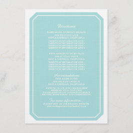 Recepción Tarjeta de información simplemente elegante de tur