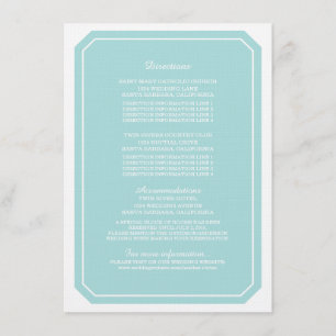 Recepción Tarjeta de información simplemente elegante de tur