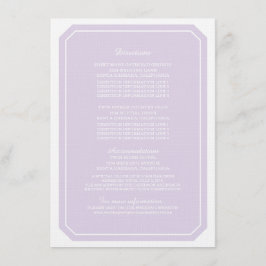 Recepción Tarjeta de información simplemente elegante púrpur