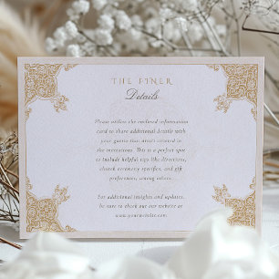 Recepción Tarjeta de información sobre Bodas florales clásic