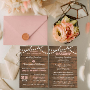 Recepción Tarjeta de información sobre Bodas rosados de las 