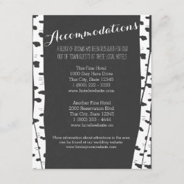 Recepción Tarjeta de información sobre pizarra de árboles de