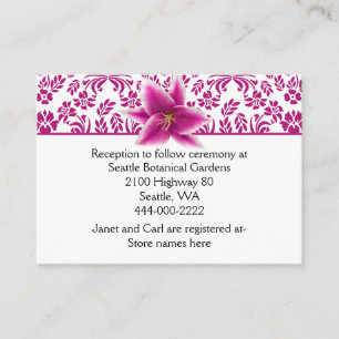 Recepción Tarjeta de información Stargazer Lily Boda