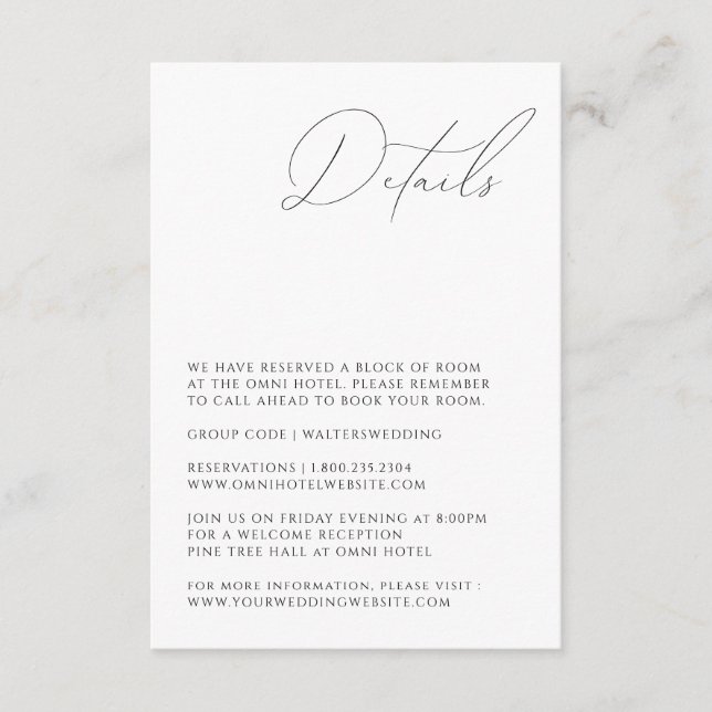 Recepción Tarjeta de inscripción (Anverso)