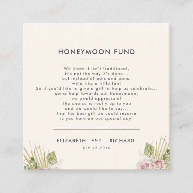 Recepción Tarjeta de inscripción Boho Floral Otoño Fall Wedd (Anverso)