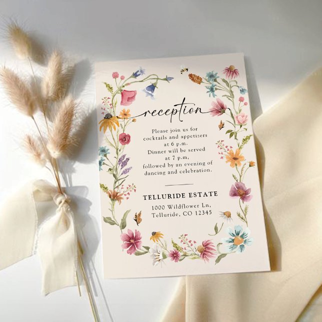 Recepción Tarjeta de inscripción Boho Wildflower Wedding (Subido por el creador)