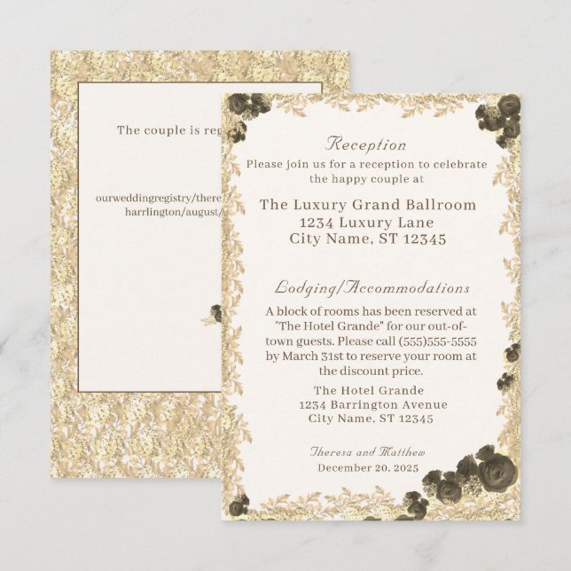 Recepción Tarjeta de inscripción católica para Rosas de orig (Anverso / Reverso)