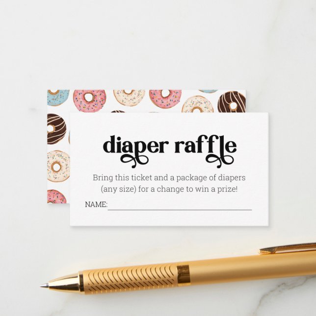 Recepción Tarjeta de inscripción de billetes de Donut Diaper (Anverso/Reverso In Situ)