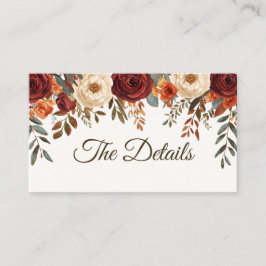 Recepción Tarjeta de inscripción de boda de otoño rústica | 