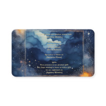Tarjeta de inscripción de Boda nocturno Starry