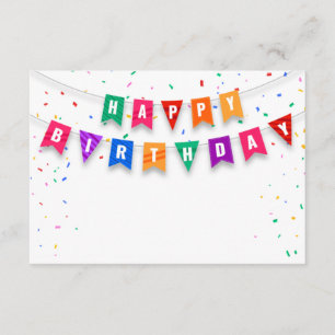Recepción Tarjeta de inscripción de cumpleaños feliz