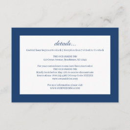 Recepción Tarjeta de inscripción de detalles de Boda de tibu