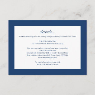 Recepción Tarjeta de inscripción de detalles de Boda de tibu