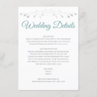 Tarjeta de inscripción de detalles de boda elegant