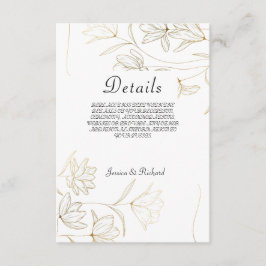 Recepción Tarjeta de inscripción de detalles de las flores d