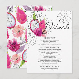 Recepción Tarjeta de inscripción de detalles del Boda de Pit