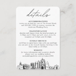 Recepción Tarjeta de inscripción de detalles del Boda de San