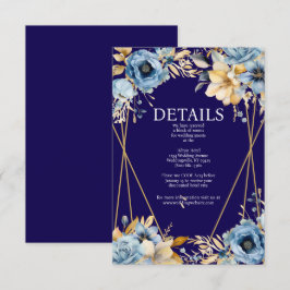 Recepción Tarjeta de inscripción de detalles sobre azul y or