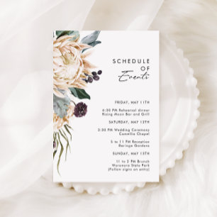 Recepción Tarjeta de inscripción de eventos Floral blanca