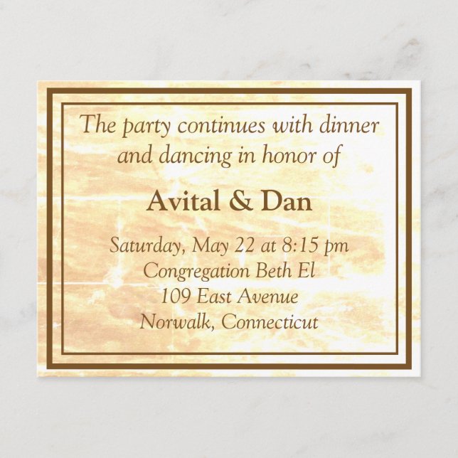 Recepción Tarjeta de inscripción de las tradiciones doradas (Anverso)