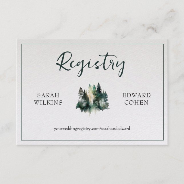 Recepción Tarjeta de inscripción de registro, Bosque acuátic (Anverso)