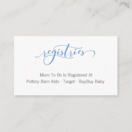 Recepción Tarjeta de inscripción de registro de Baby Shower 