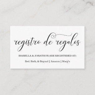 Recepción Tarjeta de inscripción de registro de caligrafía e