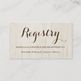 Recepción Tarjeta de inscripción de registro de regalo