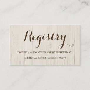 Recepción Tarjeta de inscripción de registro de regalo