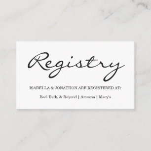 Recepción Tarjeta de inscripción de registro de regalo