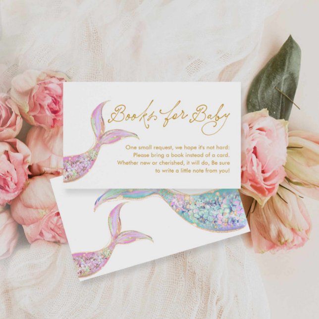 Recepción Tarjeta de inscripción de solicitud de libro de si (Mermaid Beach Baby shower Books for Baby Card)