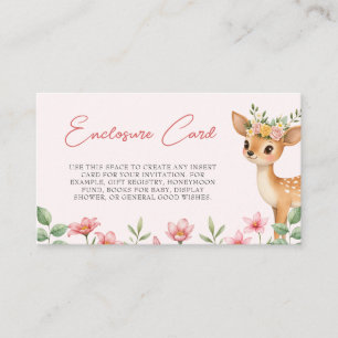 Recepción Tarjeta de inscripción Floral Deer Baby Girl