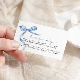 Recepción Tarjeta de inscripción para bebé de Blue Bow