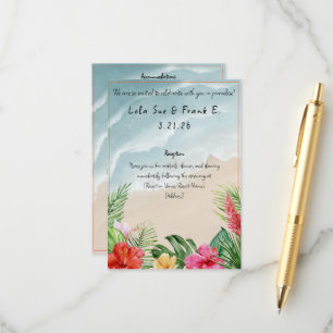 Recepción Tarjeta de inscripción para Bodas Paradise Blooms
